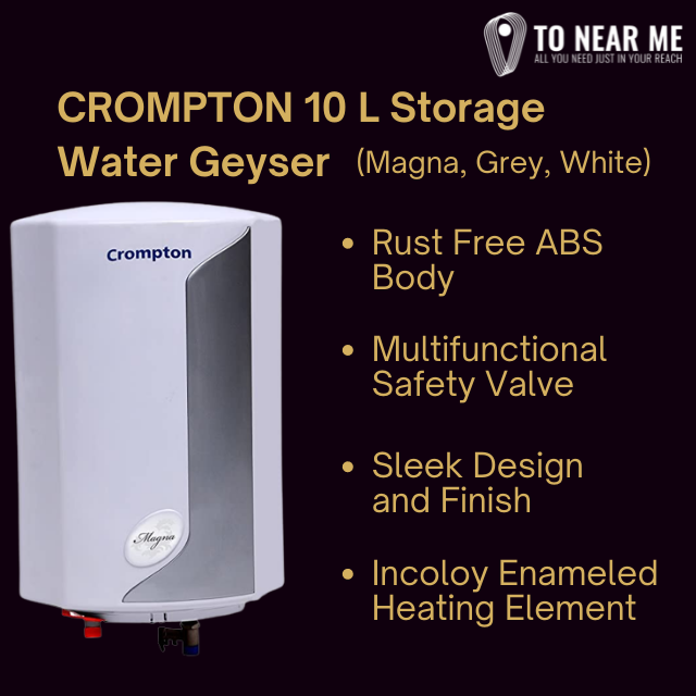 CROMPTON 10 L Storage Water Geyser (Magna, Grey, White)